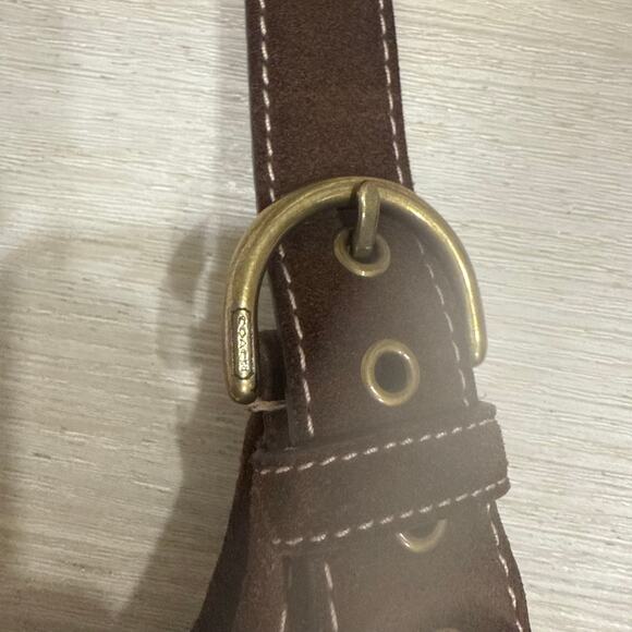 COACH Y2K Brown Signature Poppy For Peace Crossbody Shoulder Handbag 7087 Floral - Picture 9 of 10